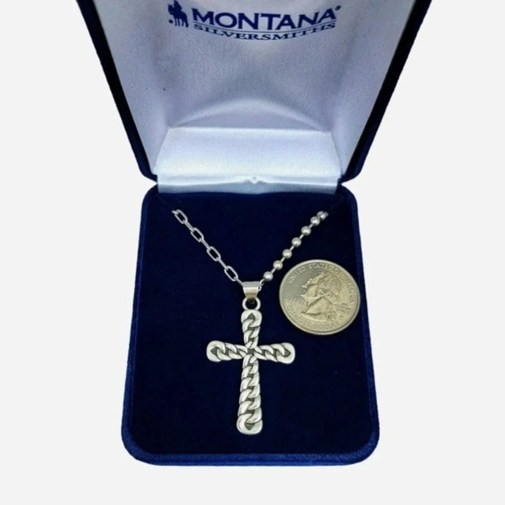 Montana Silversmiths Linked Cross‎ Necklace for Men Or Women Retail $55 - NEW